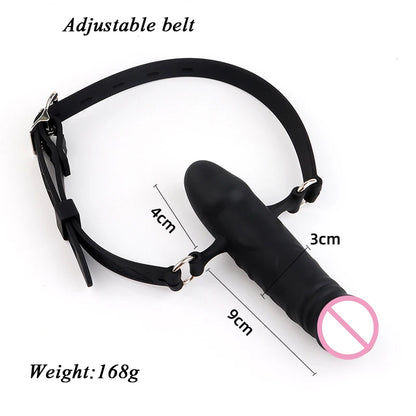 Silicone Ball Open Mouth Gag Penis Gag Bondage Restraints Adult Game Oral Fixation BDSM Stuffed Slave Sex Toy for Couple