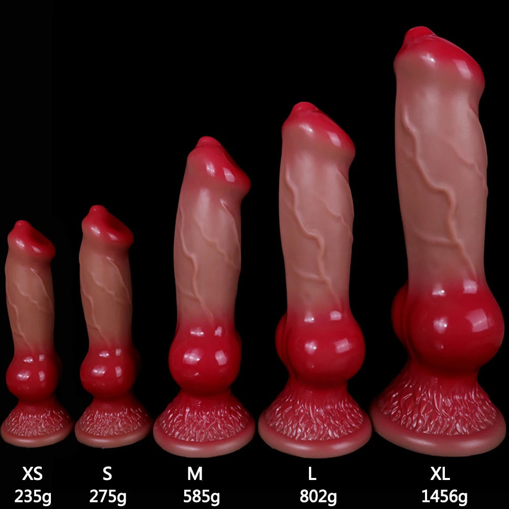 Silicone Big Knot Wolf Dog Dildo with Suction Cup Penis for Women Sexy Toys For Adults Masturbators Flexible Animal Big Dick