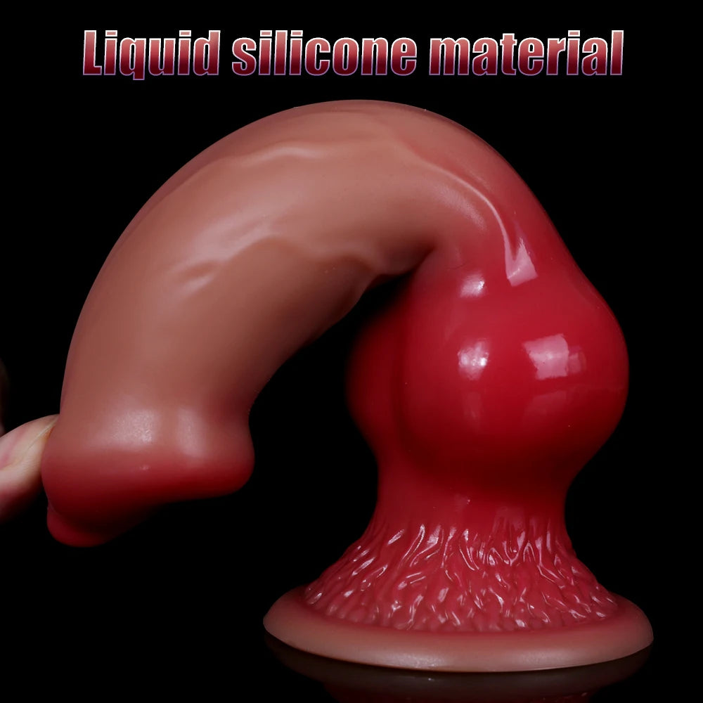 Silicone Big Knot Wolf Dog Dildo with Suction Cup Penis for Women Sexy Toys For Adults Masturbators Flexible Animal Big Dick