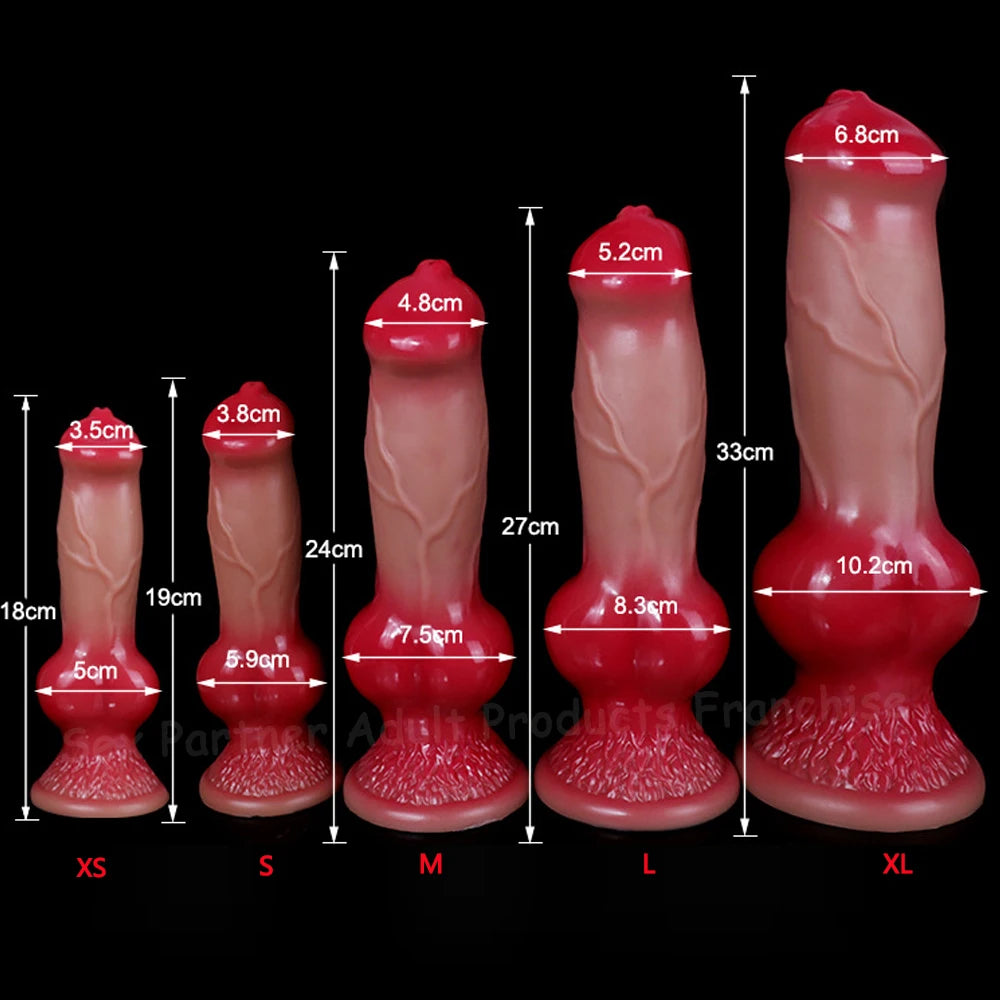 Silicone Big Knot Wolf Dog Dildo with Suction Cup Penis for Women Sexy Toys For Adults Masturbators Flexible Animal Big Dick