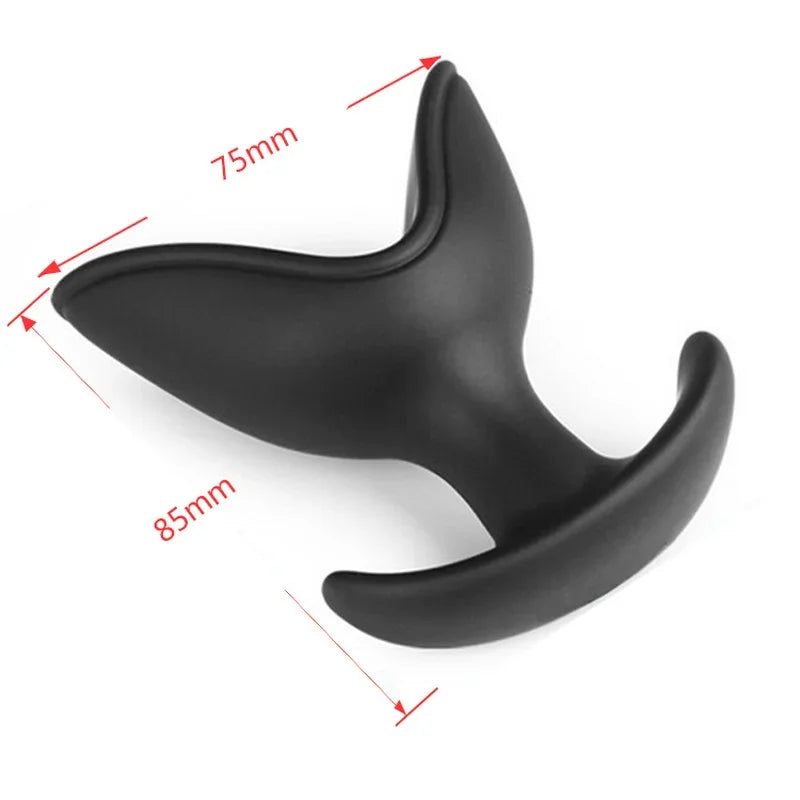 Silicone Black Dilator Opening Butt Expander Speculum Anal Plug G-spot Anal Massage Dilator Adult BDSM Sex Toy for Couple