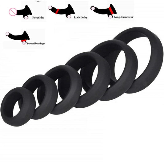 Silicone Cock Ring Penis Enhance Erection Delay Ejaculation Cockring Sex Toys For Men Foreskin Lock Semen Ring Sex Shop