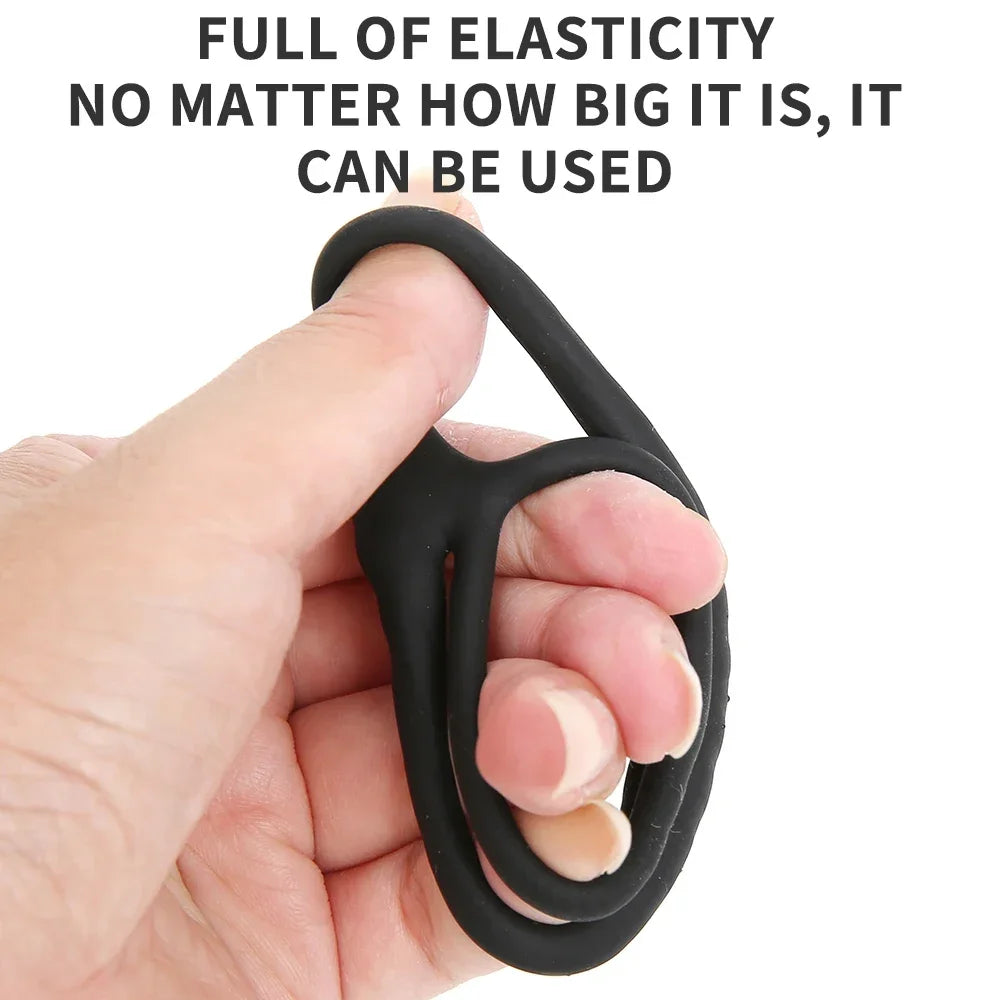 Silicone Cock Ring o Locking Male Penis Ring Delay Ejaculation Erection Lasting Scrotum Dick Enlarger Ring Sex Toys for Men 18+