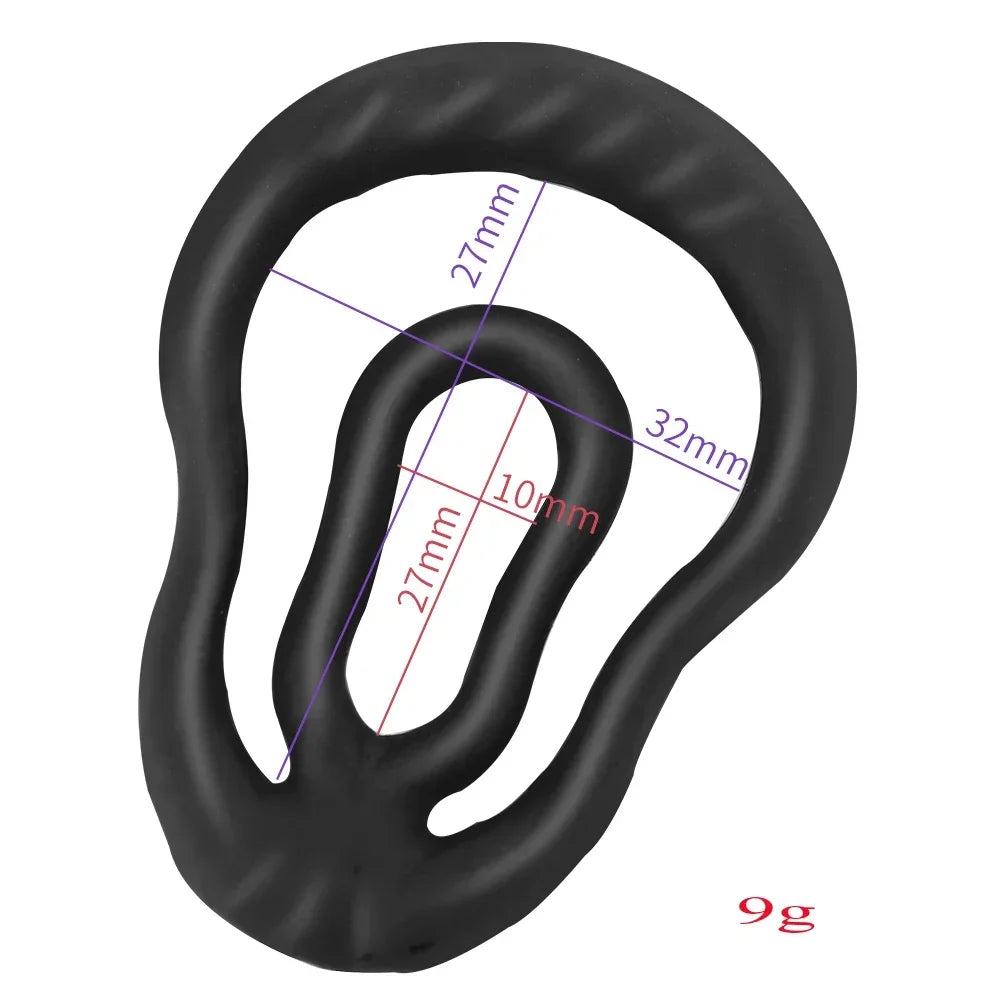 Silicone Cock Ring o Locking Male Penis Ring Delay Ejaculation Erection Lasting Scrotum Dick Enlarger Ring Sex Toys for Men 18+