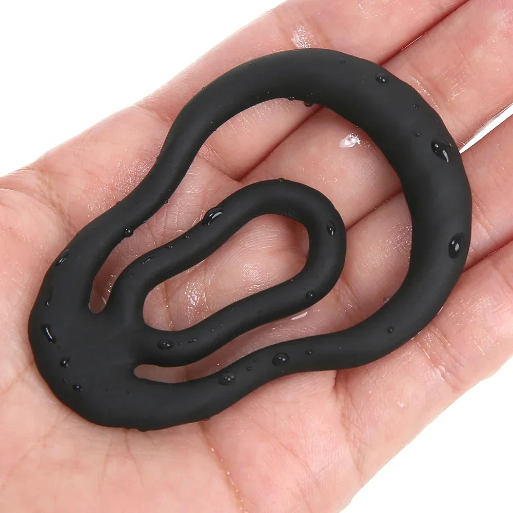 Silicone Cock Ring o Locking Male Penis Ring Delay Ejaculation Erection Lasting Scrotum Dick Enlarger Ring Sex Toys for Men 18+