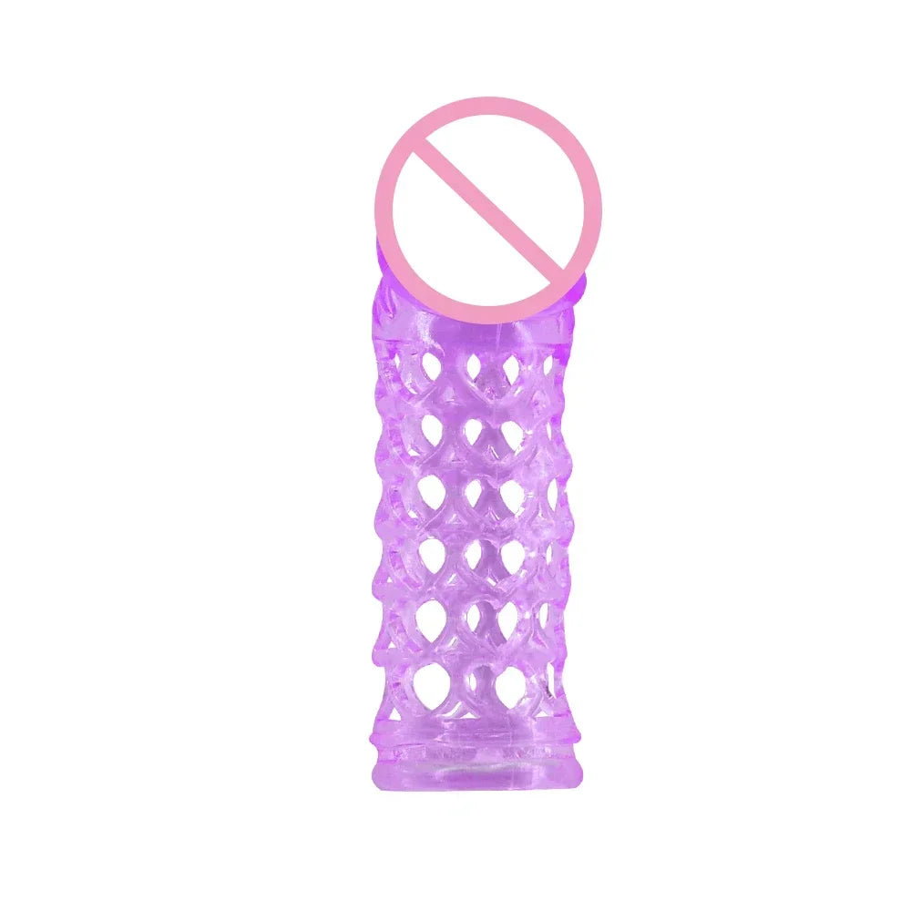 Silicone Crystal Delay Ejaculation Penis Sleeve Vagina Stimulate Extender Enlarger Cock Sleeve Ring Sex Toys For Men