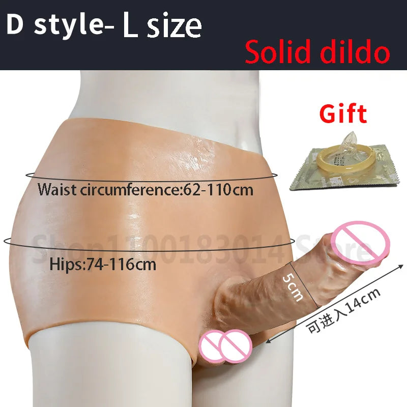 Silicone Dildo Strap on Panties Hollow /Solid Big Dick Realistic Skin Feeling Soft Pants For Penis Sexy Toys for Man Women