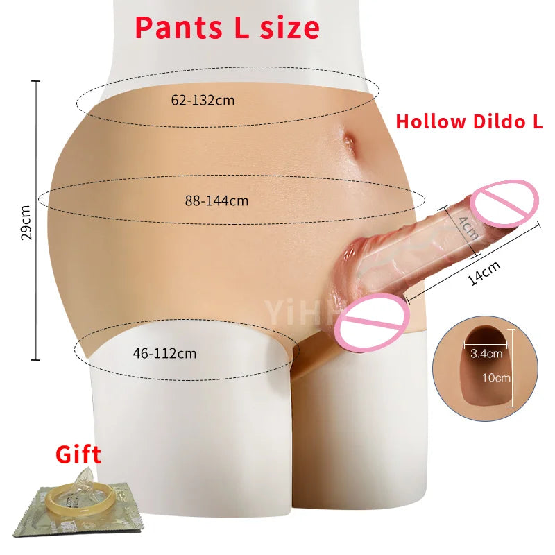 Silicone Dildo Strap on Panties Hollow /Solid Big Dick Realistic Skin Feeling Soft Pants For Penis Sexy Toys for Man Women