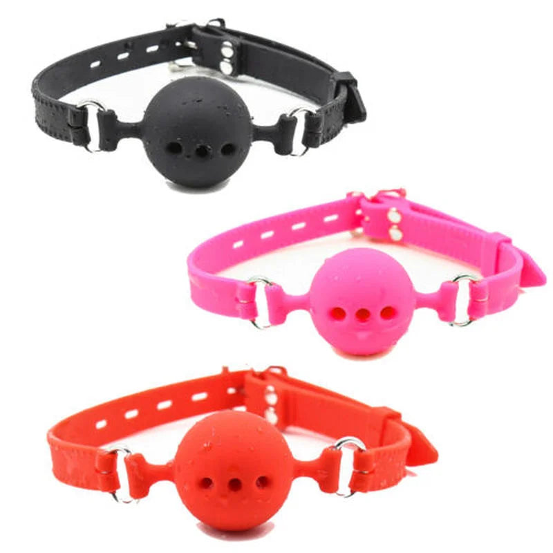 Silicone Gag Ball BDSM Bondage Restraints Open Mouth Breathable Sex Ball Harness Strap Gag Sex Toy for Women Couple Adult Toy