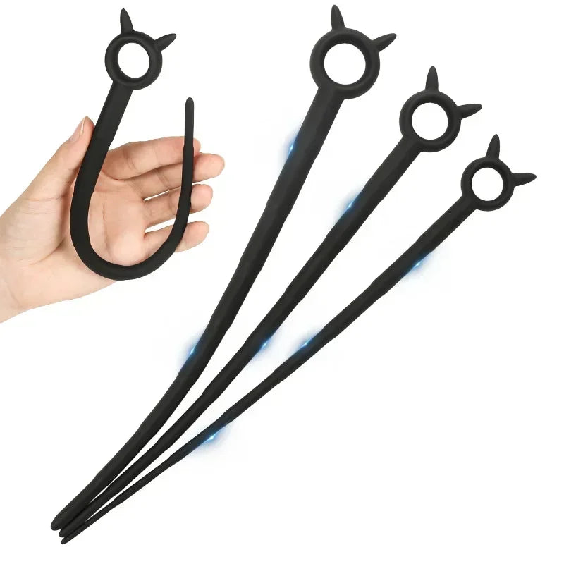 Silicone Horse Eye Stick Penis Plug Urethra Beads Urethral Stimulator Sounding Urethral Masturbation Climax Sex Toys for Men