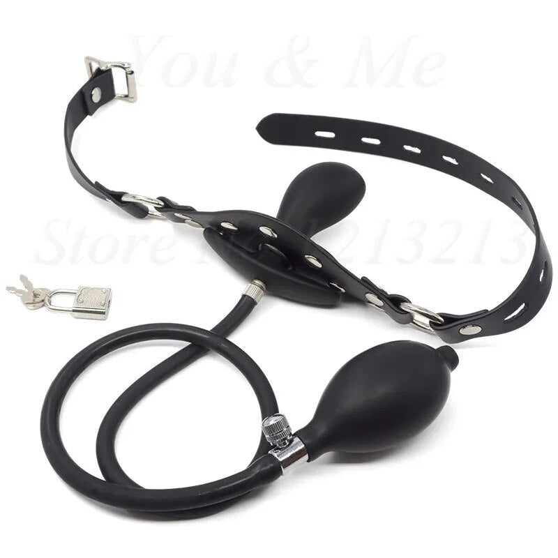 Silicone Huge Inflatable Mouth Gag Restraint Slave Bondage Open Mouth Ball BDSM Gag Adult Games Sex Toys For Woman Men Couples