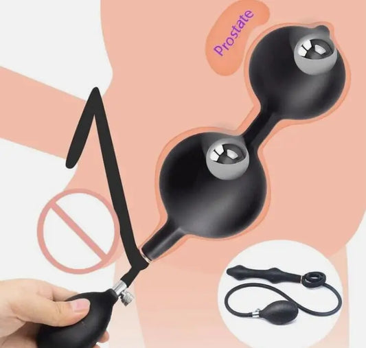 Silicone Inflatable Anal Plug Anal Expander Enlarge Penis Ring G Spot Stimulator Air-filled Pump Lock Penis Exercise Sex Toy Man