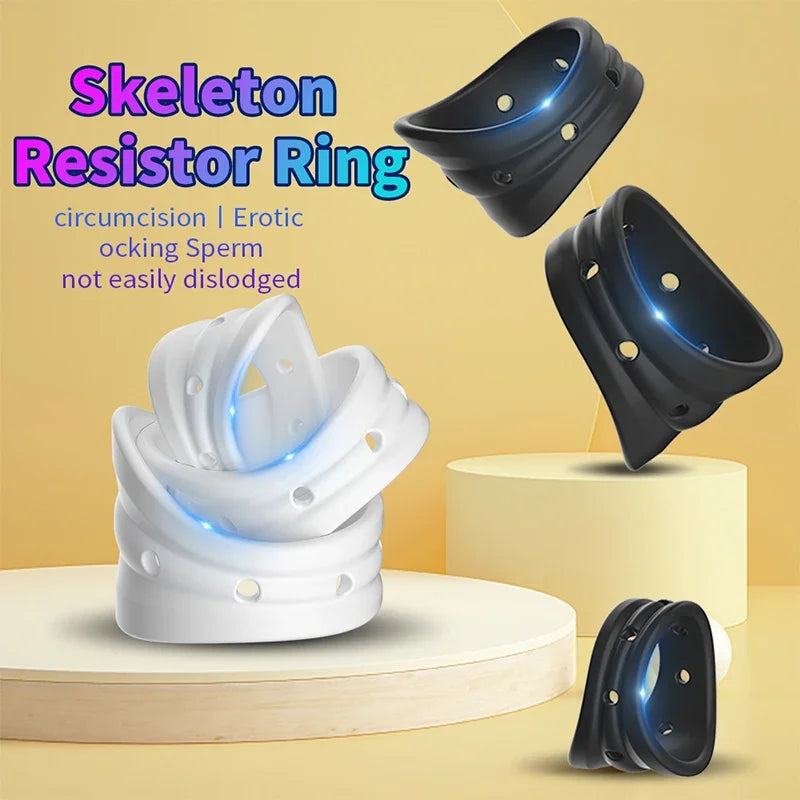 Silicone Male Foreskin Corrector Resistance Ring Delay Ejaculation Penis Rings Sex Toys for Men Daily/Night Cock Ring
