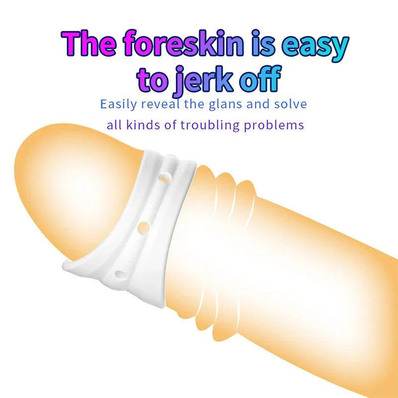 Silicone Male Foreskin Corrector Resistance Ring Delay Ejaculation Penis Rings Sex Toys for Men Daily/Night Cock Ring