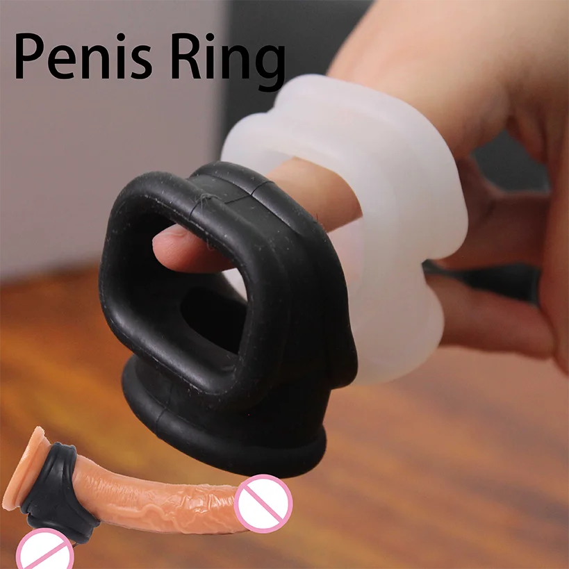 Silicone Male Scrotum Ring Delay Ejaculation Penis Ring Reusable Enlargement Ball Stretcher Sex Toys for Couples Men Adults Gay