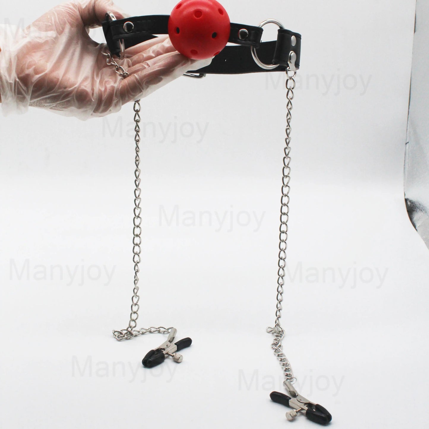 Silicone Open Mouth Gag Ball Metal Chain Nipple Clamps Bdsm Bondage Slave  Erotic Sex Toys for Woman Couples Adult Games