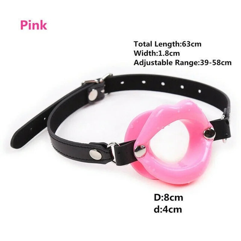 Silicone Open Mouth Gag Oral  BDSM Bondage Mouth Plug Lips Shape Erotic Oral Fixation  BDSM Slave Adult Sexy Toys