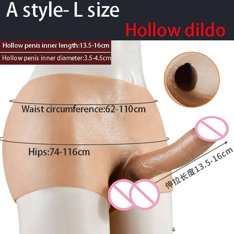 Silicone Pegging Strapon Dildo for Women Man Hollow Dildo Pants Masturbators Big Penis Realistic Dildos For Lesbian Adults Toys