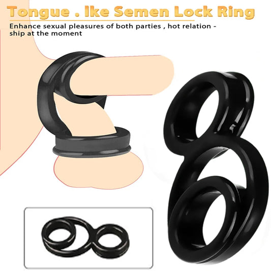 Silicone Penis Cock 3 Rings Sling Ball Stretcher Male Penis Lock Cock Ring Delay Time Ejaculation Penis Ring Sex Toy for Men