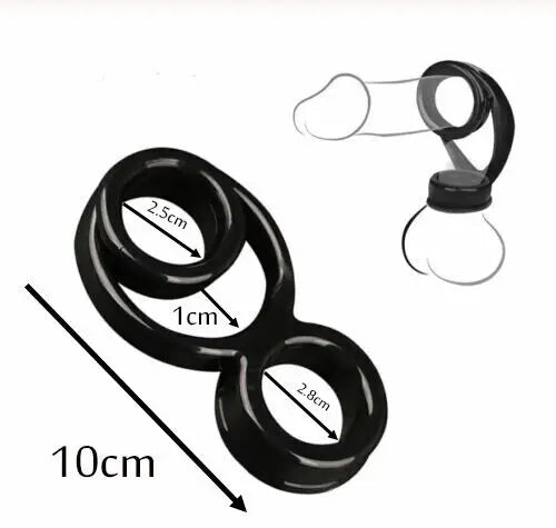 Silicone Penis Cock 3 Rings Sling Ball Stretcher Male Penis Lock Cock Ring Delay Time Ejaculation Penis Ring Sex Toy for Men