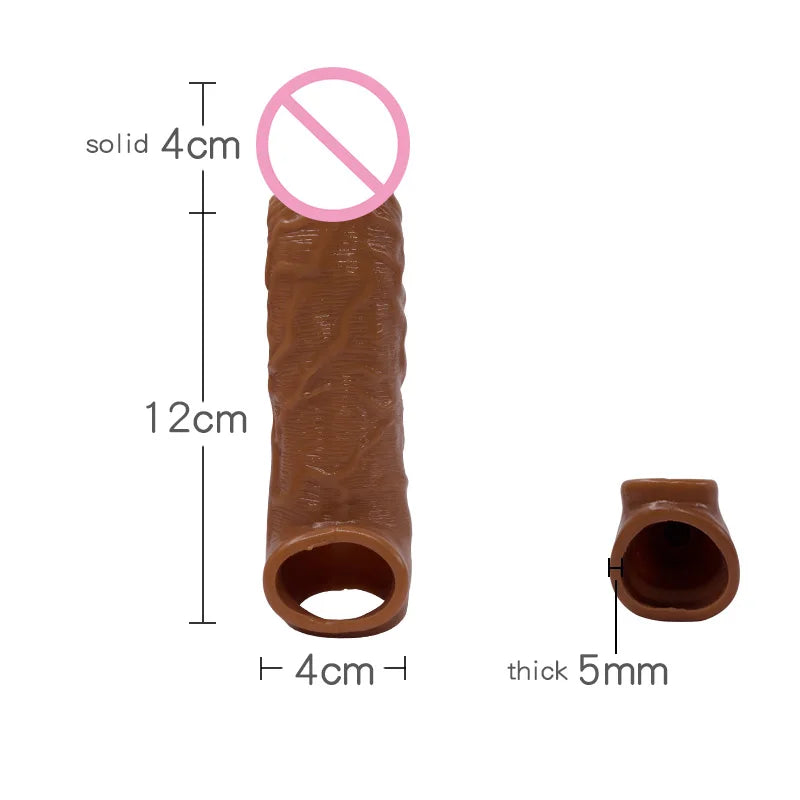 Silicone Penis Condoms For Men Extender Dildo Enhancer Enlargement Condom Male Cock Sex Toys Reusable Penis Sleeve For Male