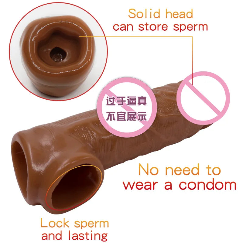 Silicone Penis Condoms For Men Extender Dildo Enhancer Enlargement Condom Male Cock Sex Toys Reusable Penis Sleeve For Male