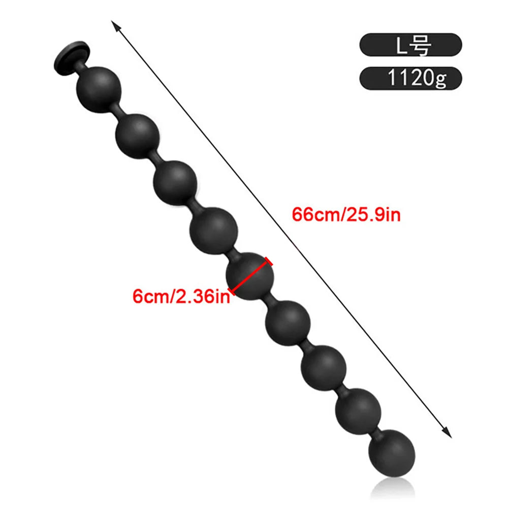 Silicone Pull Bead Anal Plug Dildo Extra-Long Large Size Backyard Pull Bead Anal Masturbator Toys Adult Sex Toy for Men Women