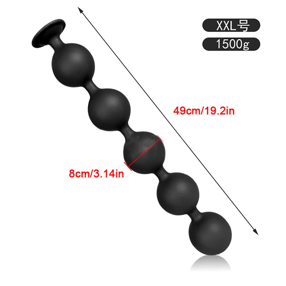 Silicone Pull Bead Anal Plug Dildo Extra-Long Large Size Backyard Pull Bead Anal Masturbator Toys Adult Sex Toy for Men Women