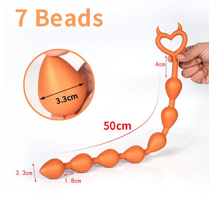 Silicone Pull Bead Anal Plug Dildo Extra-Long Large Size Backyard Pull Bead Anal Masturbator Toys Adult Sex Toy for Men Women