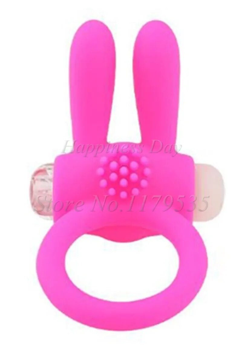 Silicone Rabbit Penis Vibrating Cock Ring Male Time Delay Ejaculation Sex Toys for Men Adult Erotic Products Built-in Battery