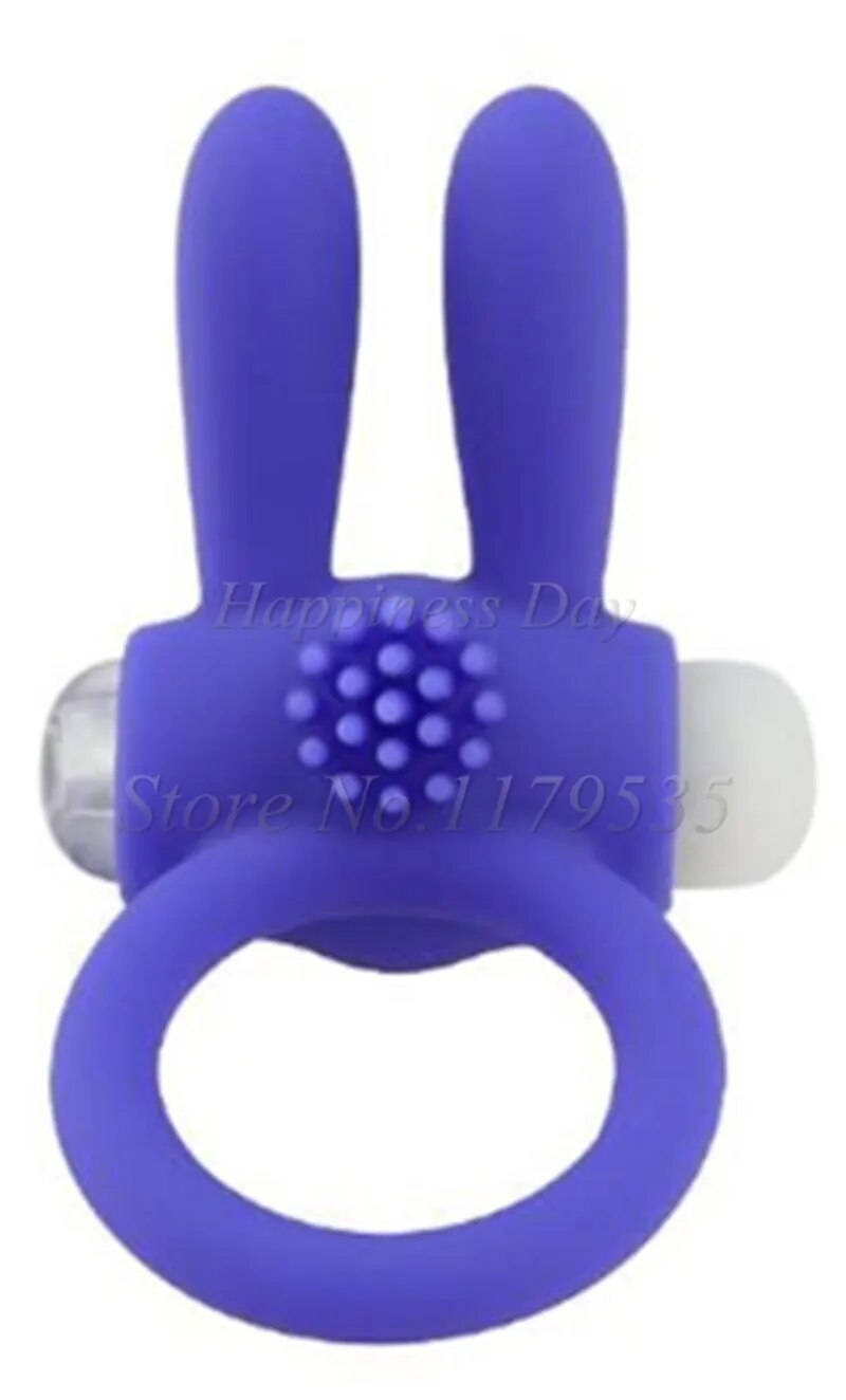 Silicone Rabbit Penis Vibrating Cock Ring Male Time Delay Ejaculation Sex Toys for Men Adult Erotic Products Built-in Battery