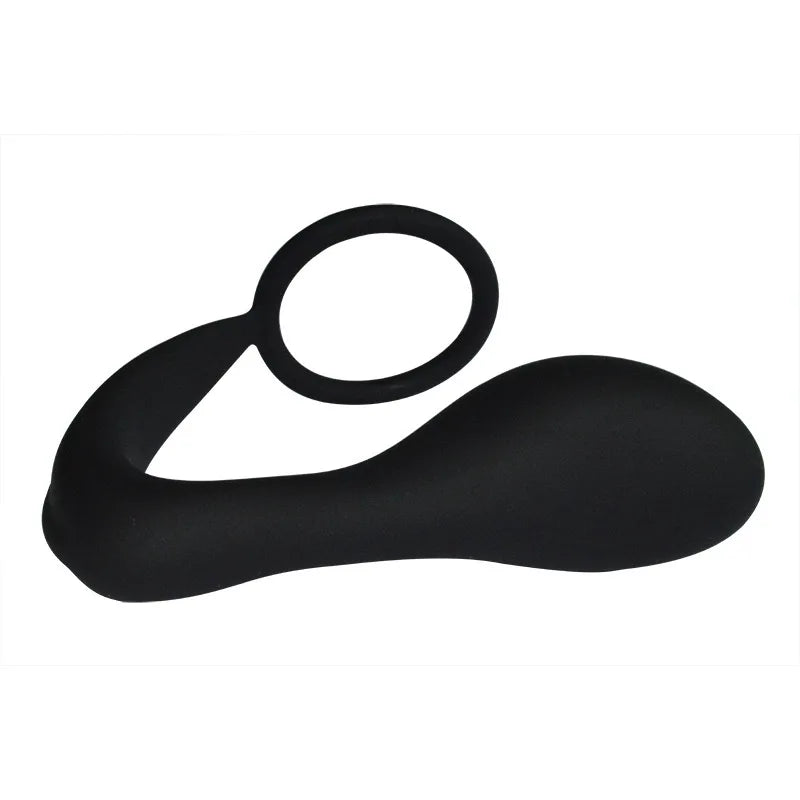 Silicone Single/Double Cock Ring Anal Plug Massager Dildo G-spot Butt Plug Erection Enhancing Cock Ring Anal Toys for Couple