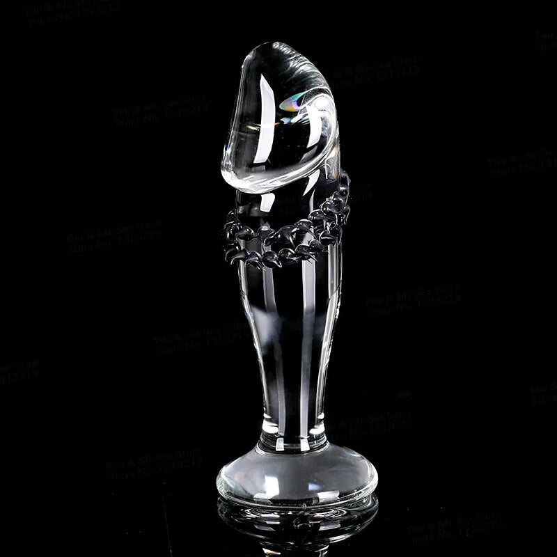 Silicone Soft Spike Glass Dildo G-Spot  Vagina Stimulation Masturbation Anal Butt Plug Dick Dilator Erotic Sex Toys For Couples