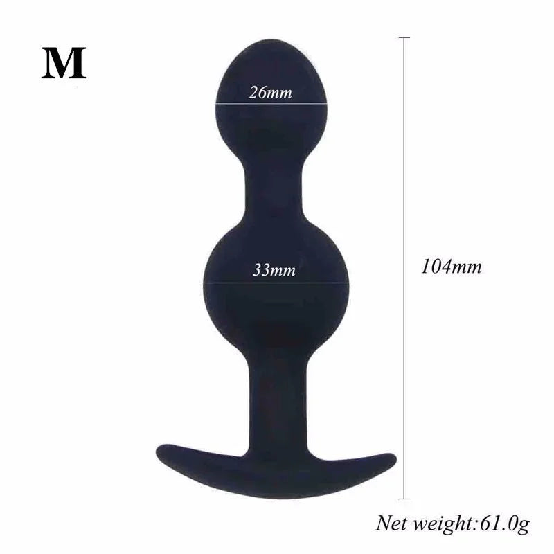 Silicone Wearable Anal Beads Plug With Metal Ball Inside Prostate Massager Butt Plug Vaginal Ball Anal Sex Toys For Beginner