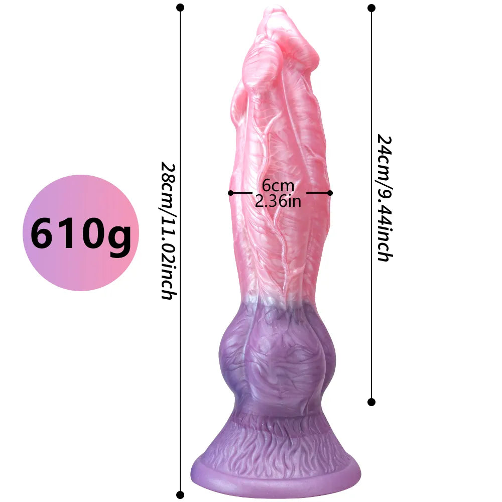 Silicone Wolf Dog Dildos Three-headed Hellhound Penis Dildo with Suction Cup Anal Plug Artificial Dick Adult Sex Toys for Women