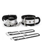 Silver Black Slave Handcuffs Ankle Cuffs Bondage Bdsm Kit PU Leather Wrist Cuffs Restraint Erotic Adult Game Sex Toys for Couple