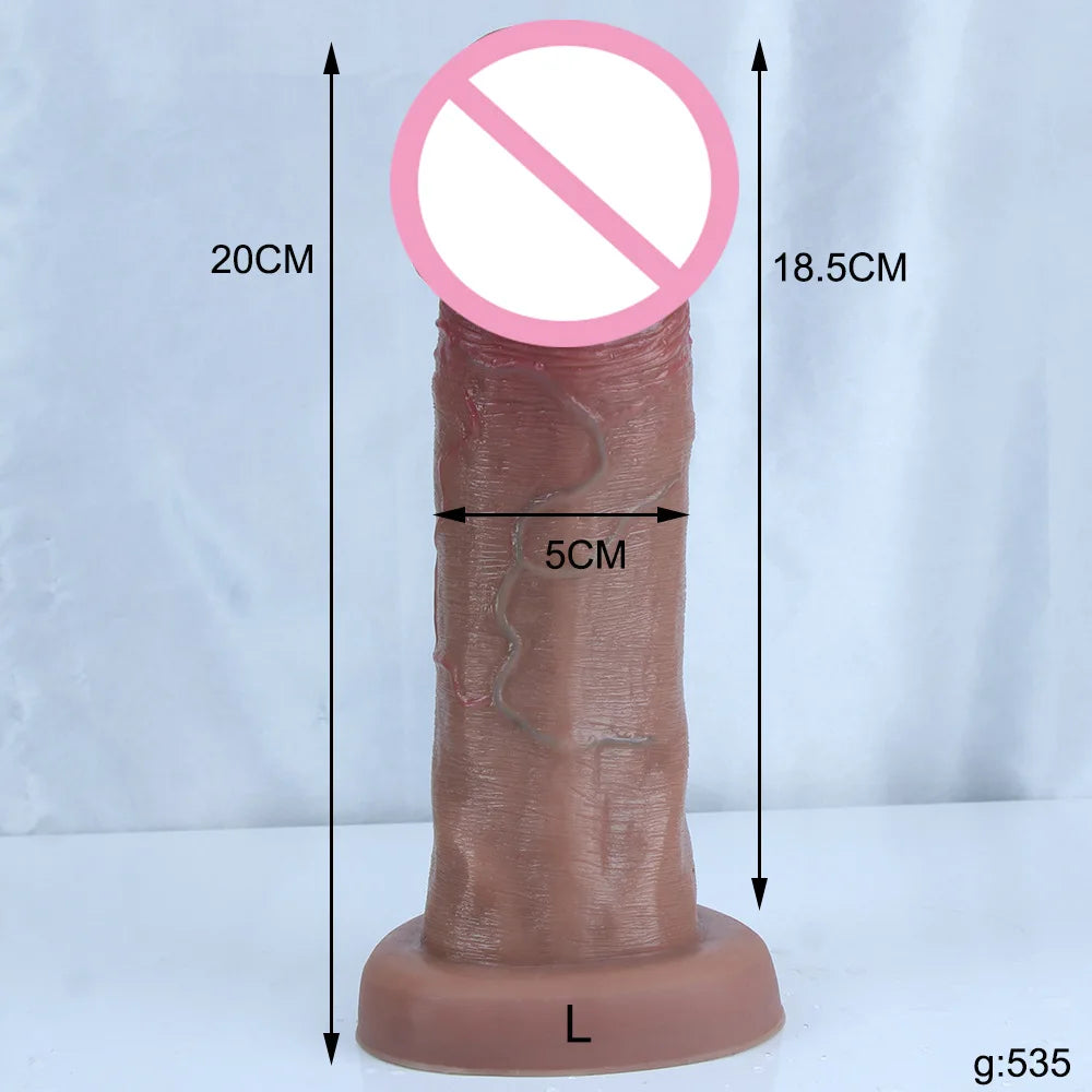 Simulated Silicone Thick Dildos 3 Sizes Suction Cups G-Spot Stimulation Dildo Ass Plug Sex Toys for Women Soft Big Glans Dildo