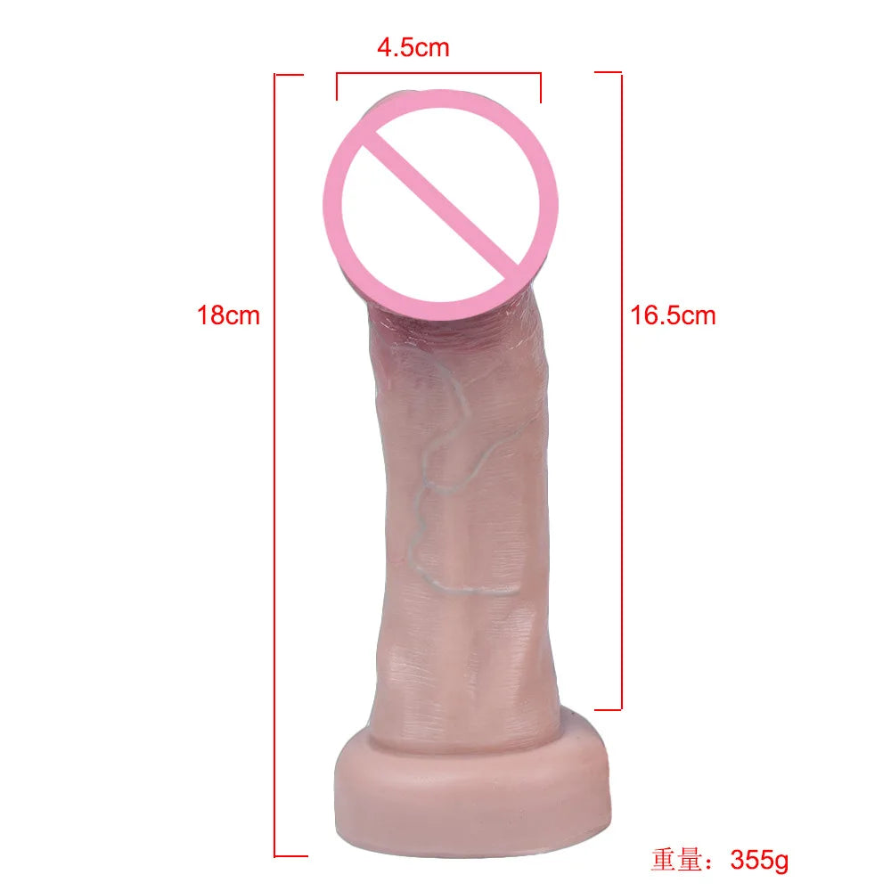 Simulated Silicone Thick Dildos 3 Sizes Suction Cups G-Spot Stimulation Dildo Ass Plug Sex Toys for Women Soft Big Glans Dildo