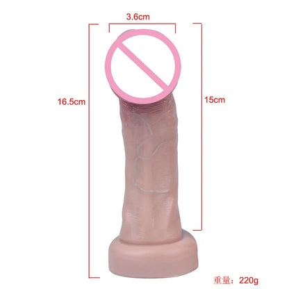 Simulated Silicone Thick Dildos 3 Sizes Suction Cups G-Spot Stimulation Dildo Ass Plug Sex Toys for Women Soft Big Glans Dildo