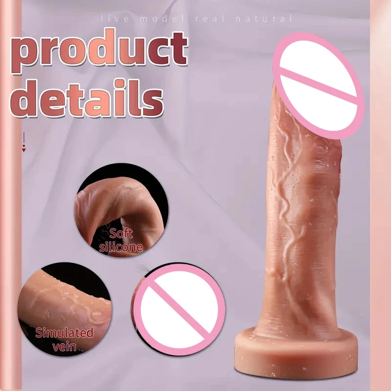 Simulated Silicone Thick Dildos 3 Sizes Suction Cups G-Spot Stimulation Dildo Ass Plug Sex Toys for Women Soft Big Glans Dildo