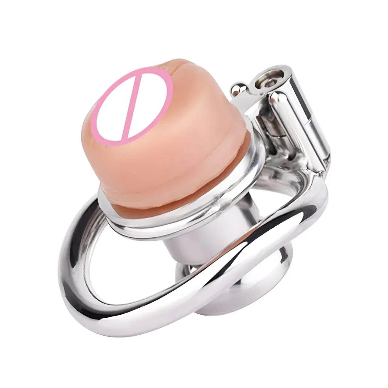 Sissy Flat Chastity Cage With Skin Pussy CBT Game Play Erect Denial Stainless Steel Negative Cock Ring Urethral Sex Tooy for Man