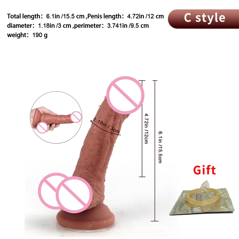 Skin Feeling Dildo Realistic Silicone Penis Soft Big Dildo With Suction Cup Anal Sex Toys For Adult 18+ Female Masturbation Dick