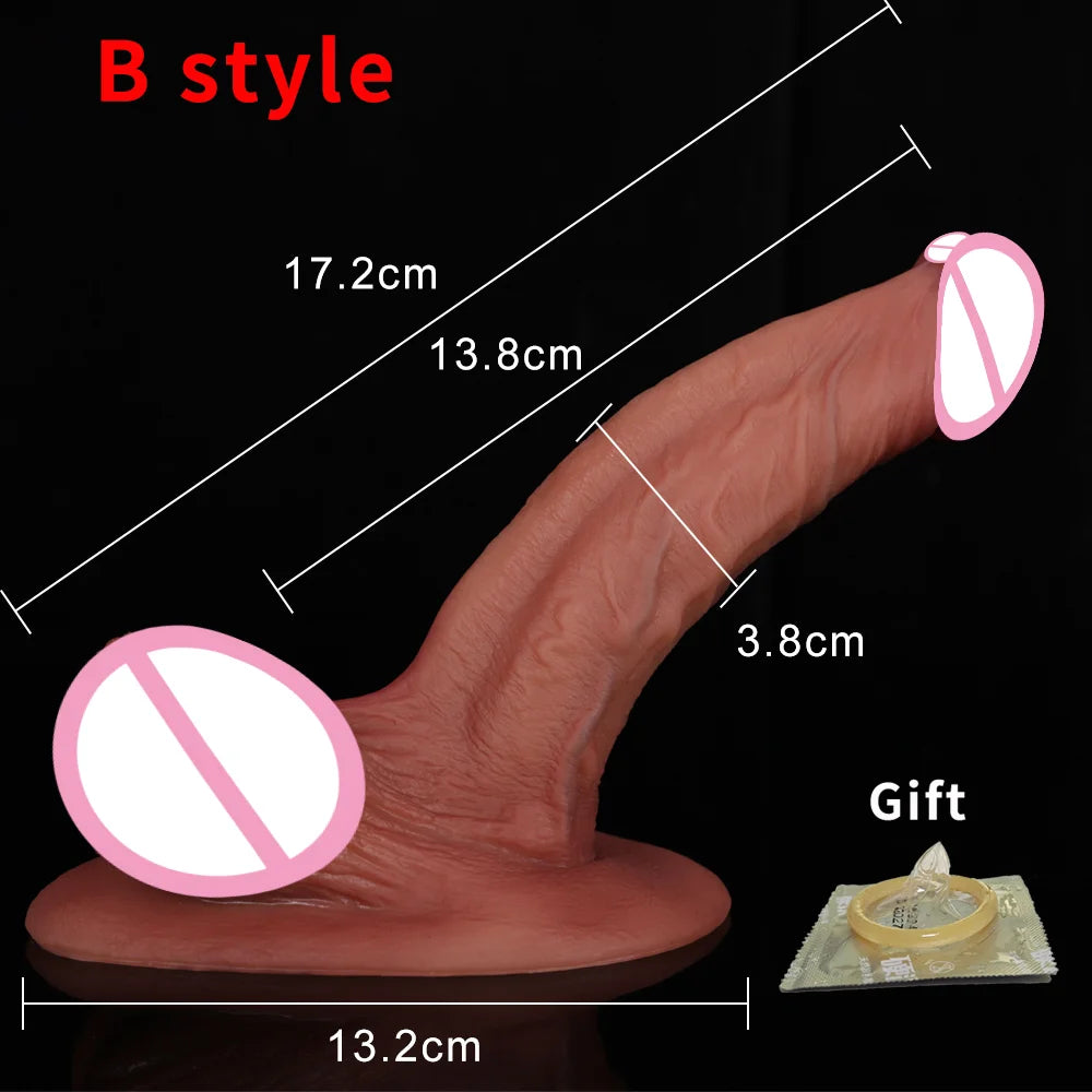 Skin Feeling Dildo Realistic Silicone Penis Soft Big Dildo With Suction Cup Anal Sex Toys For Adult 18+ Female Masturbation Dick