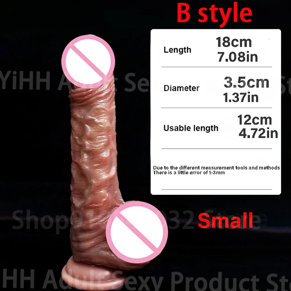 Skin Feeling Realistic Dildo Simulation Penis Sliding Foreskin  Big Dick G Spot Stimulate Strap on Dildo Sex Toys for Adults 18+