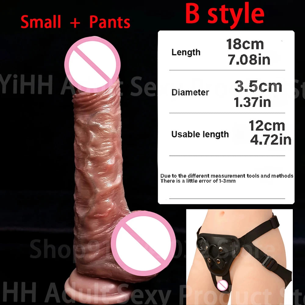 Skin Feeling Realistic Dildo Simulation Penis Sliding Foreskin  Big Dick G Spot Stimulate Strap on Dildo Sex Toys for Adults 18+