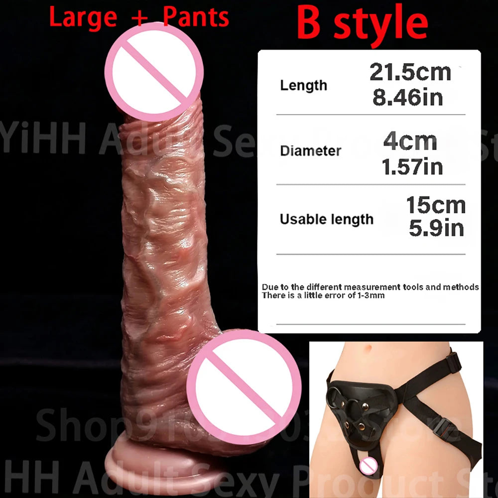 Skin Feeling Realistic Dildo Simulation Penis Sliding Foreskin  Big Dick G Spot Stimulate Strap on Dildo Sex Toys for Adults 18+