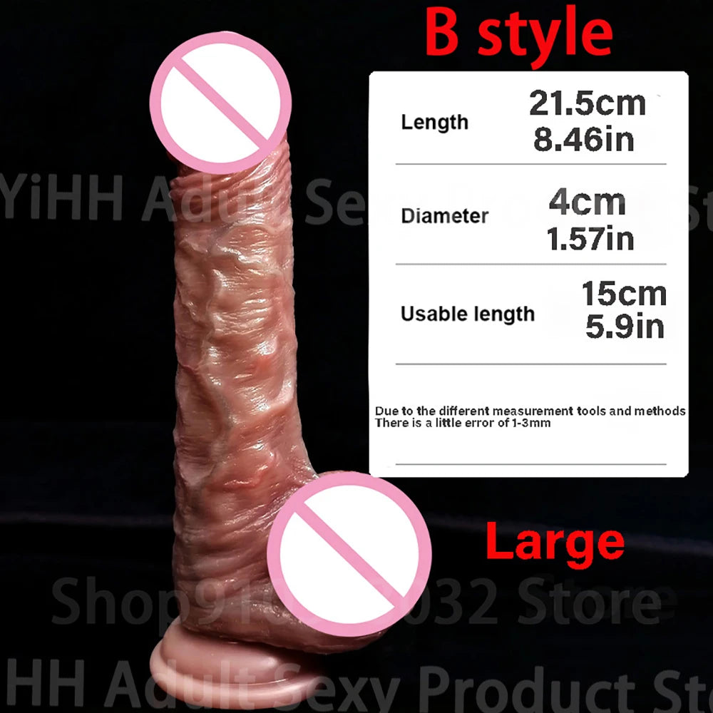 Skin Feeling Realistic Dildo Simulation Penis Sliding Foreskin  Big Dick G Spot Stimulate Strap on Dildo Sex Toys for Adults 18+