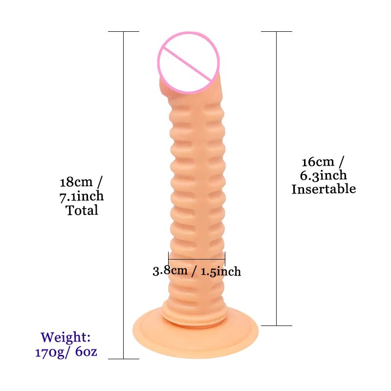 Skin Feeling Realistic Long Dildo Soft Material Big Thread Penis With Suction Cup Sex Toys for Woman Strapon Female Masturbation