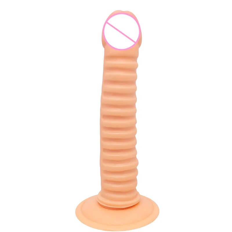 Skin Feeling Realistic Long Dildo Soft Material Big Thread Penis With Suction Cup Sex Toys for Woman Strapon Female Masturbation