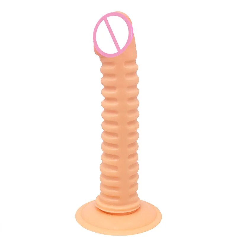 Skin Feeling Realistic Long Dildo Soft Material Big Thread Penis With Suction Cup Sex Toys for Woman Strapon Female Masturbation